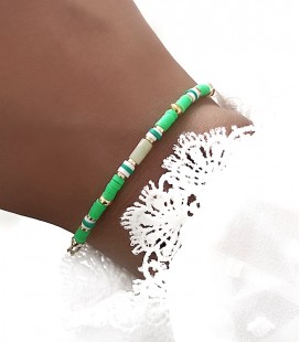 Bracelet WANDA Vert Acier Or