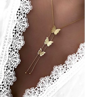 Collier BUTTERFLY Acier Or