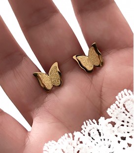 Boucles BUTTERFLY Acier Or