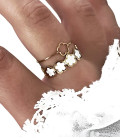 Bague HELENA Blanche Acier Or