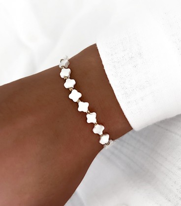 Bracelet SOLY blanc Acier Or