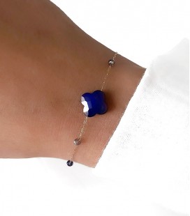 Bracelet MELI Bleu Acier Or