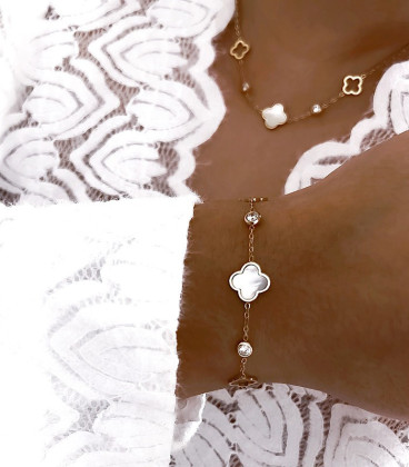 Bracelet SOHA Blanc Acier Or