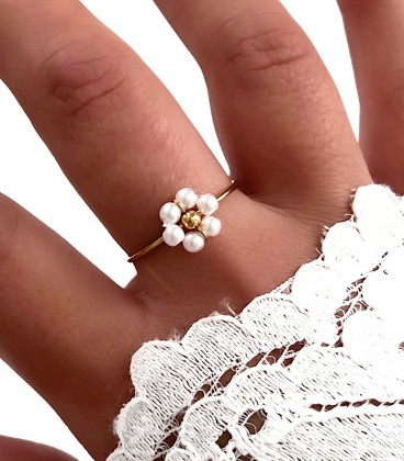 Bague MARGUERITE Acier Or