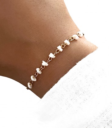 Bracelet SOHA Blanc Acier Or