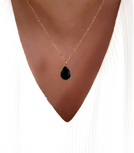 Collier GOUTTE Noir Acier Or