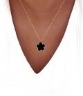 Collier EDITH Noir Acier Or