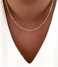 Collier MYNA Beige Acier Or