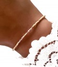 Bracelet MYNA Beige Acier Or