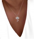 Collier JAHO Bleu Acier Argent