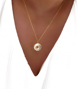 Collier ELYA Orange Acier Or