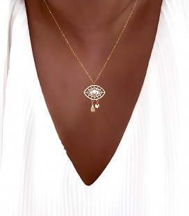 Collier JAHO Blanc Acier Or