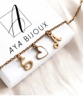 Personnalisation - Collier HARMONY Blanc Acier Or