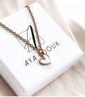 Collier COEUR Blanc Acier Or