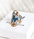 Bague MELINDA Bleue Acier Or