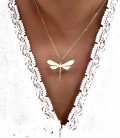 Collier LIBELLULE Acier Or