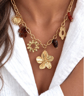Collier LYSIANE Marron