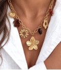 Collier LYSIANE Marron