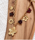 Collier LYSIANE Marron