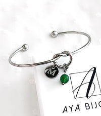 Jonc Lyra Vert Gravure AYA Bijoux, vue 3
