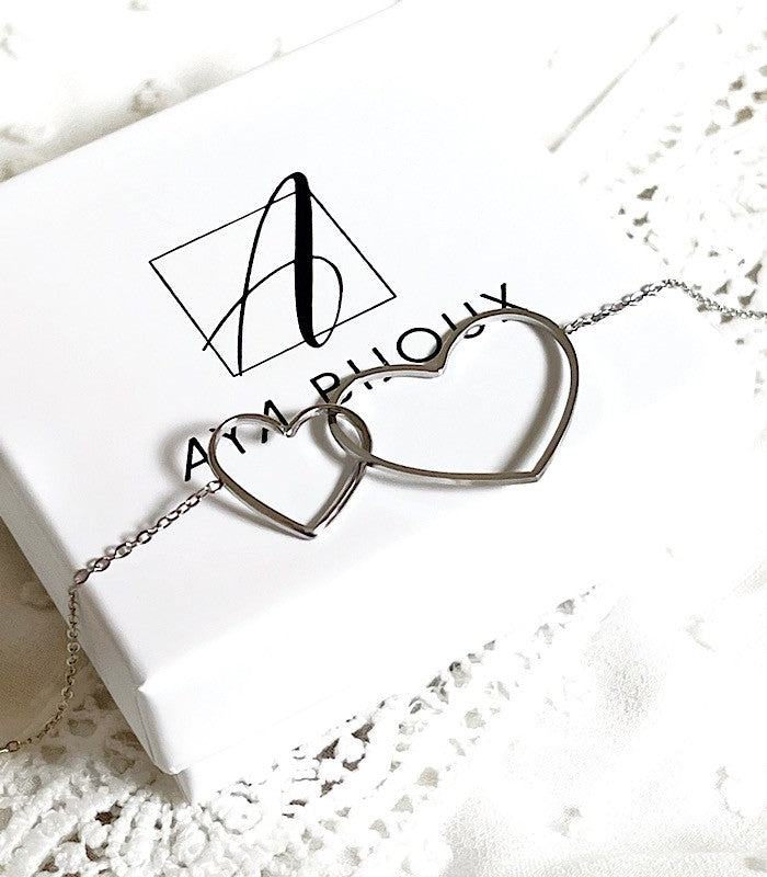 Bracelet Double Coeur AYA Bijoux, vue 2