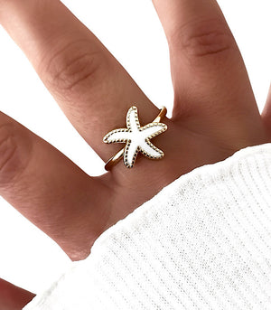 Bague Etoile de Mer Blanche AYA Bijoux