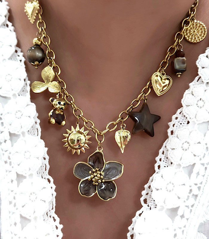 Collier Madeline Marron AYA Bijoux