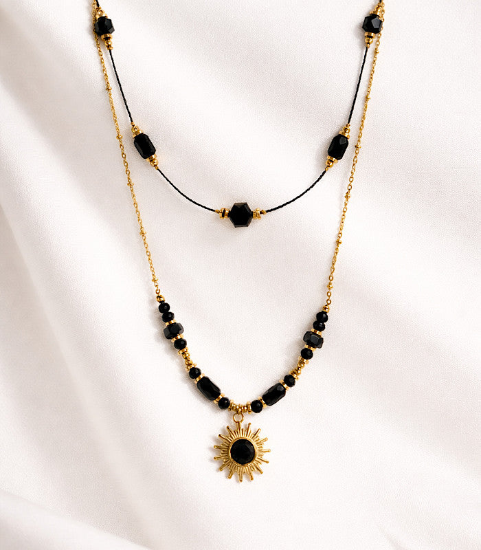 Collier double Enitia Noir AYA Bijoux, vue 2