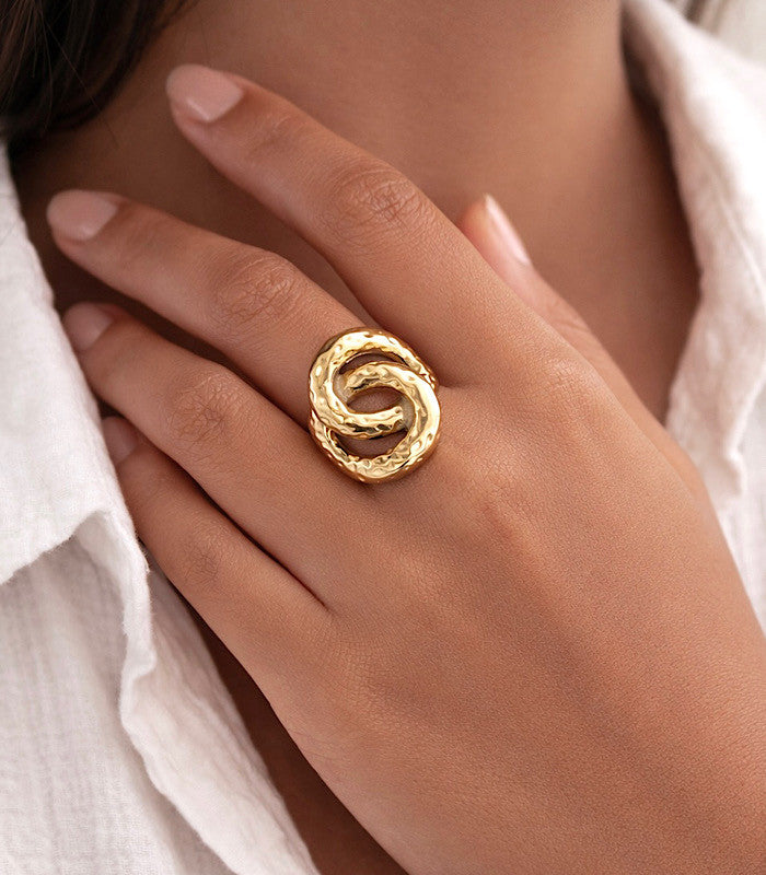 Bague Ondine Acier Or AYA Bijoux