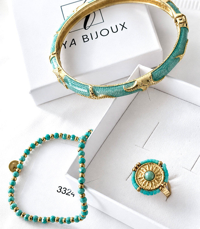 Jonc Mareva Vert d'eau AYA Bijoux
