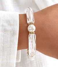 Bracelet Opaline Blanc AYA Bijoux, vue 2