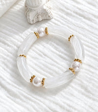 Bracelet Opaline Blanc AYA Bijoux, vue 3